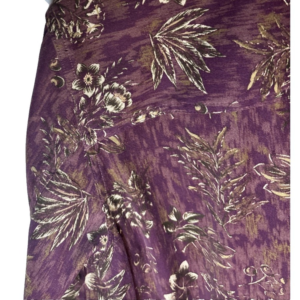 Cj Banks Stretch Button Up Shirt Jacket Floral Base color Purple Long Sleeve XL - Picture 8 of 9